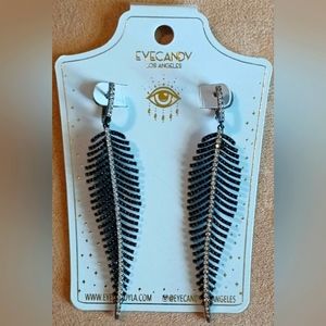 Eye Candy Caroline Earring - Black & Silver